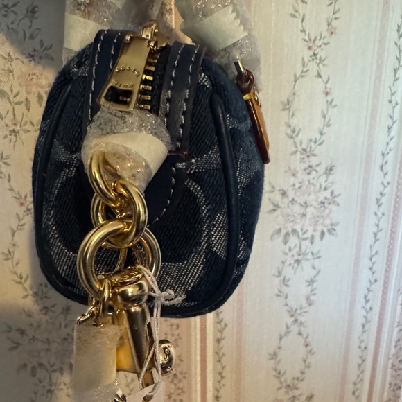 Coach CZ083 Mini Rowan Bag Charm In Signature Denim - Picture 2 of 5
